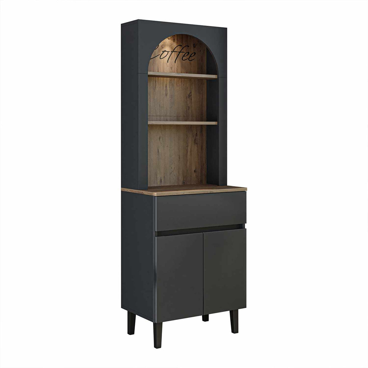 Ντουλάπι Καφέ Aithra Ανθρακί 60x41.8x179 εκ. Μελαμίνης