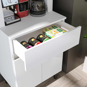 Ντουλάπι Καφέ Aithra Λευκό 60x41.8x179 εκ. Μελαμίνης