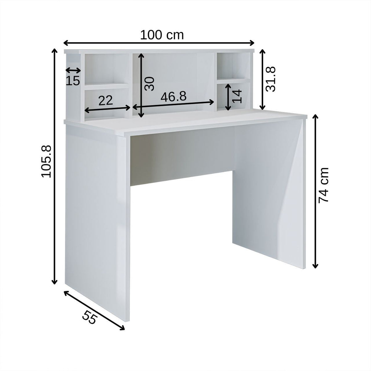 Γραφείο Kalypsoi Λευκό 100x55x105.8 εκ. Μελαμίνης