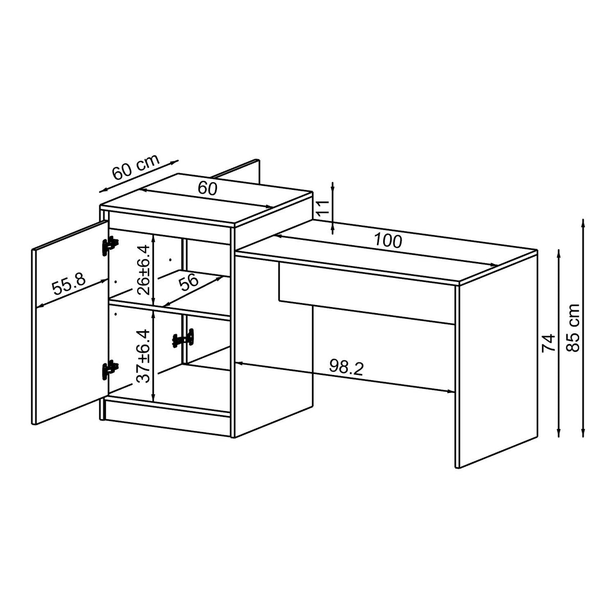 Τραπέζι Κουζίνας Polyxo Ατλαντικό Πεύκο 160x60x85 εκ. Μελαμίνης