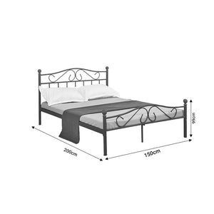 Κρεβάτι Yorick  μαύρο μεταλλικό 150x200εκ - Pakobazaar