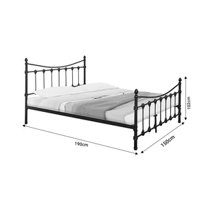 Κρεβάτι Beowulf  μαύρο μεταλλικό 150x200εκ - Pakobazaar