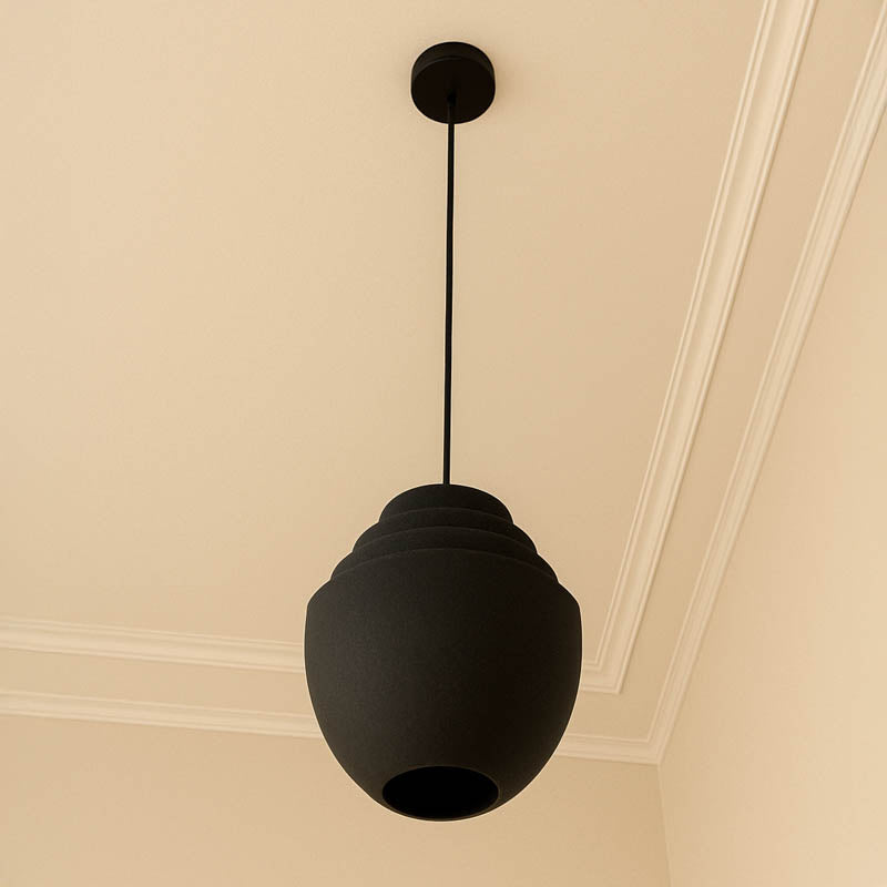 Φωτιστικό οροφής Kelsy Inart E27 μαύρο μέταλλο Φ30x122εκ - Image 2