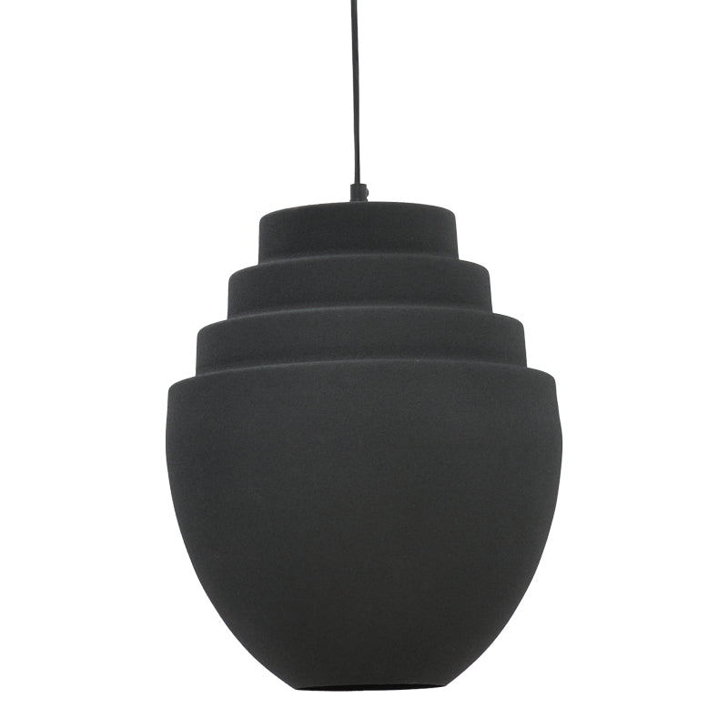 Φωτιστικό οροφής Kelsy Inart E27 μαύρο μέταλλο Φ30x122εκ - Image 3