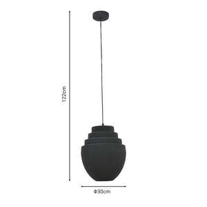 Φωτιστικό οροφής Kelsy Inart E27 μαύρο μέταλλο Φ30x122εκ - Image 5