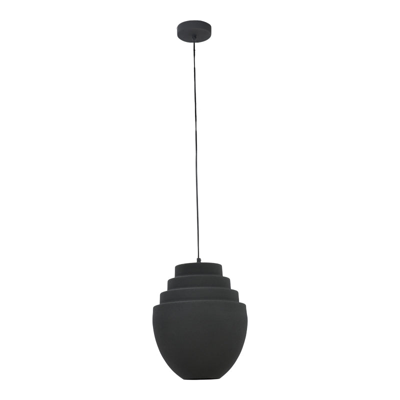 Φωτιστικό οροφής Kelsy Inart E27 μαύρο μέταλλο Φ30x122εκ - Image 1
