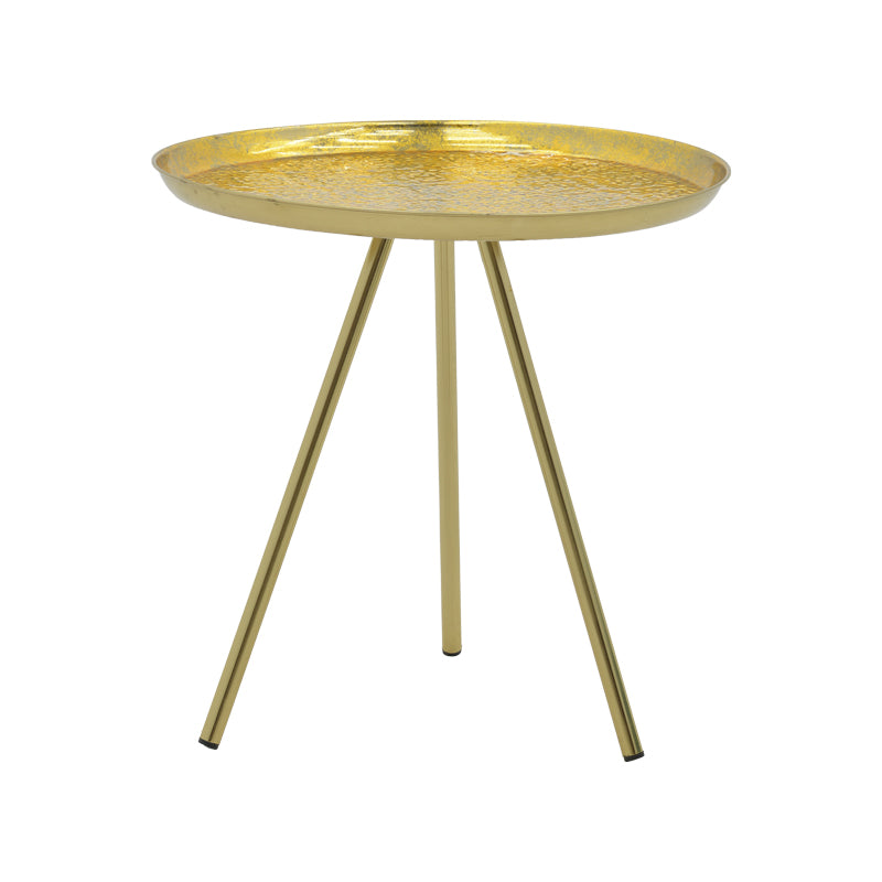 Βοηθητικό τραπέζι Jacksie Inart χρυσό μέταλλο Φ51x54εκ - Pakobazaar