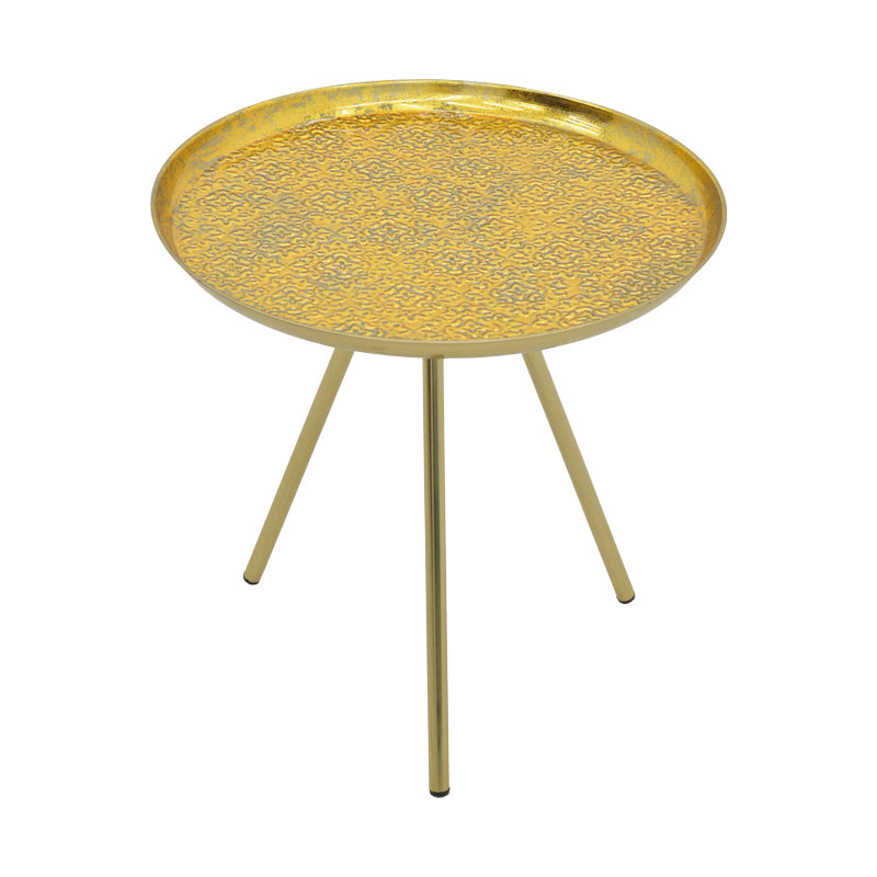 Βοηθητικό τραπέζι Jacksie Inart χρυσό μέταλλο Φ51x54εκ - Pakobazaar