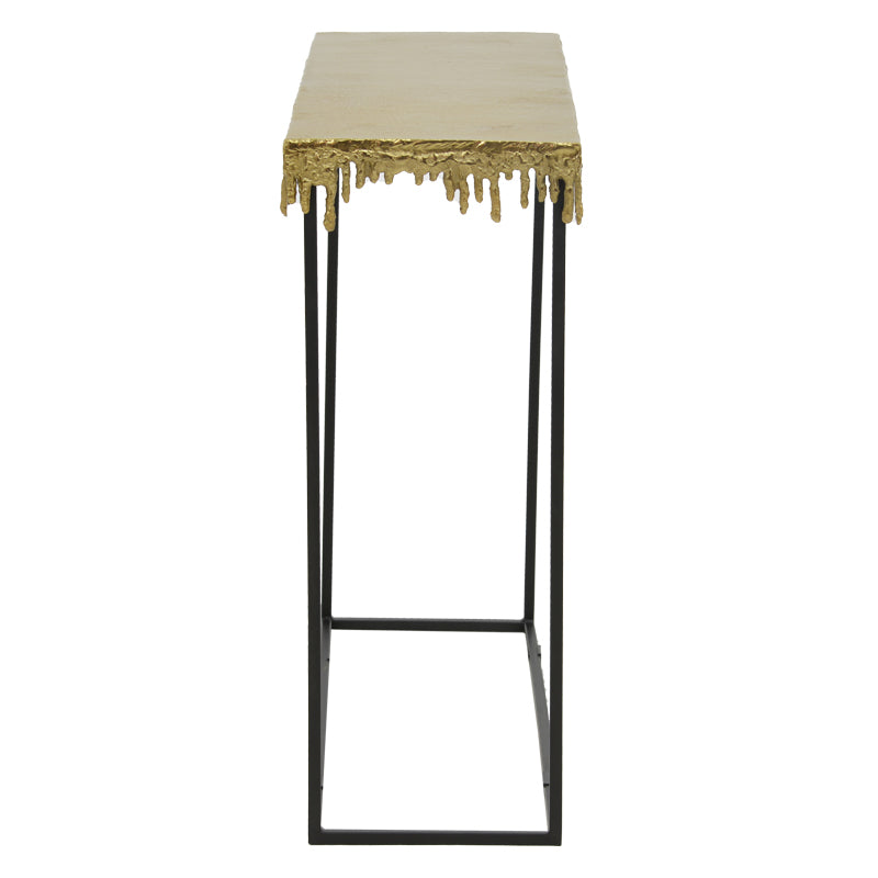Κονσόλα Bulco Inart χρυσό-μαύρο μέταλλο 80.5x28x72εκ - Pakobazaar