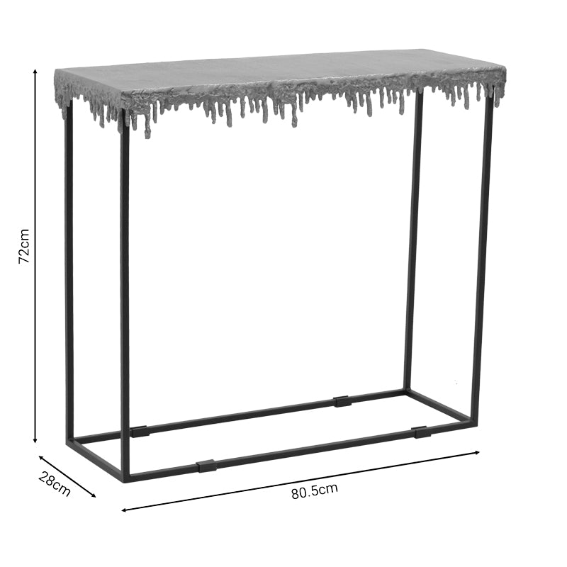 Κονσόλα Bulco Inart χρυσό-μαύρο μέταλλο 80.5x28x72εκ - Pakobazaar