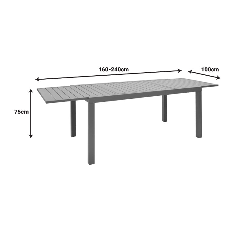Τραπέζι επεκτεινόμενο Lafla  αλουμίνιο σε σαμπανιζέ απόχρωση 160-240x90x75εκ