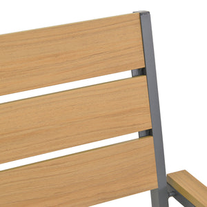 Πολυθρόνα Breze  στοιβαζόμενη plywood σε φυσική-αλουμίνιο σε ανθρακί απόχρωση 57.5x60x88εκ - Pakobazaar