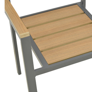 Πολυθρόνα Breze  στοιβαζόμενη plywood σε φυσική-αλουμίνιο σε ανθρακί απόχρωση 57.5x60x88εκ - Pakobazaar
