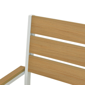 Πολυθρόνα Breze  στοιβαζόμενη plywood σε φυσική-αλουμίνιο σε λευκή απόχρωση 57.5x60x88εκ - Pakobazaar