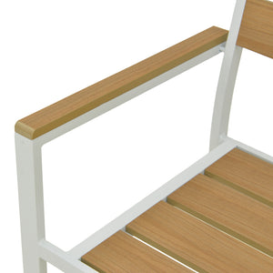 Πολυθρόνα Breze  στοιβαζόμενη plywood σε φυσική-αλουμίνιο σε λευκή απόχρωση 57.5x60x88εκ - Pakobazaar