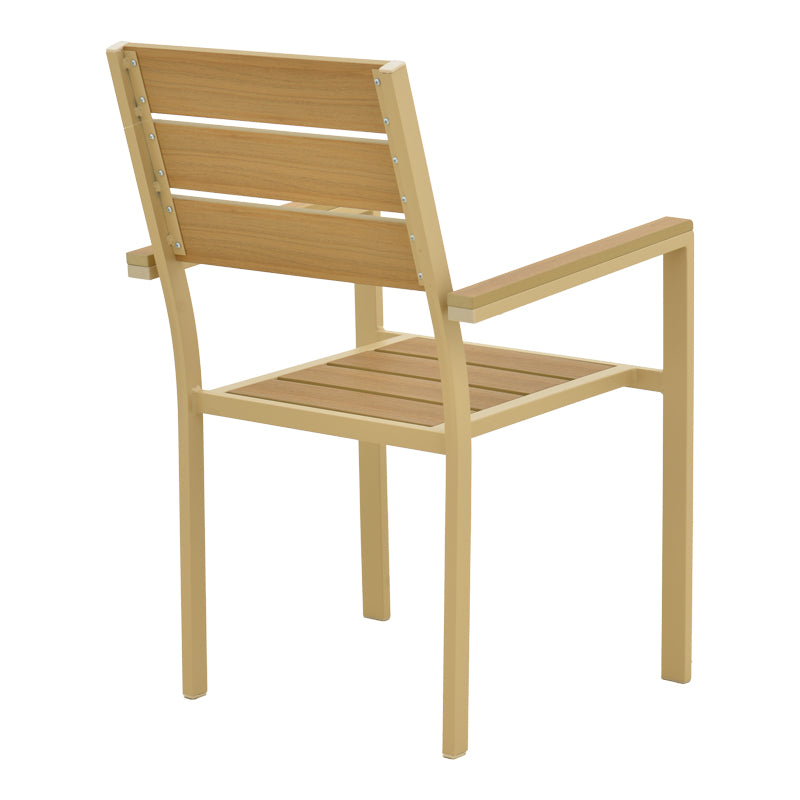 Πολυθρόνα Breze  στοιβαζόμενη plywood σε φυσική-αλουμίνιο σε cappuccino απόχρωση 57.5x60x88εκ - Pakobazaar