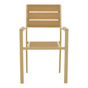 Πολυθρόνα Breze  στοιβαζόμενη plywood σε φυσική-αλουμίνιο σε cappuccino απόχρωση 57.5x60x88εκ - Pakobazaar