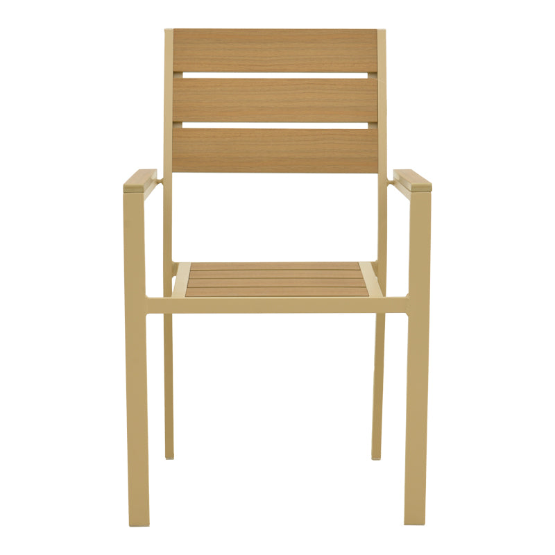 Πολυθρόνα Breze  στοιβαζόμενη plywood σε φυσική-αλουμίνιο σε cappuccino απόχρωση 57.5x60x88εκ - Pakobazaar