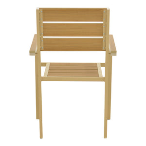 Πολυθρόνα Breze  στοιβαζόμενη plywood σε φυσική-αλουμίνιο σε cappuccino απόχρωση 57.5x60x88εκ - Pakobazaar