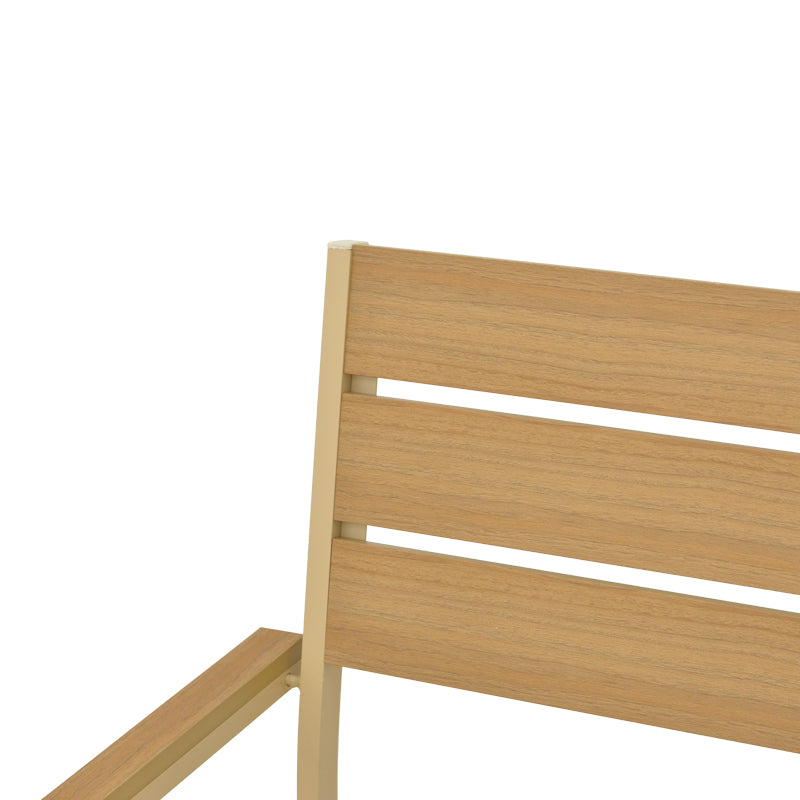 Πολυθρόνα Breze  στοιβαζόμενη plywood σε φυσική-αλουμίνιο σε cappuccino απόχρωση 57.5x60x88εκ - Pakobazaar