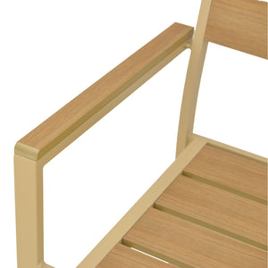 Πολυθρόνα Breze  στοιβαζόμενη plywood σε φυσική-αλουμίνιο σε cappuccino απόχρωση 57.5x60x88εκ - Pakobazaar