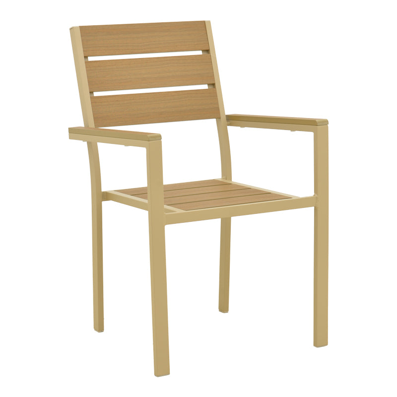 Πολυθρόνα Breze  στοιβαζόμενη plywood σε φυσική-αλουμίνιο σε cappuccino απόχρωση 57.5x60x88εκ - Pakobazaar
