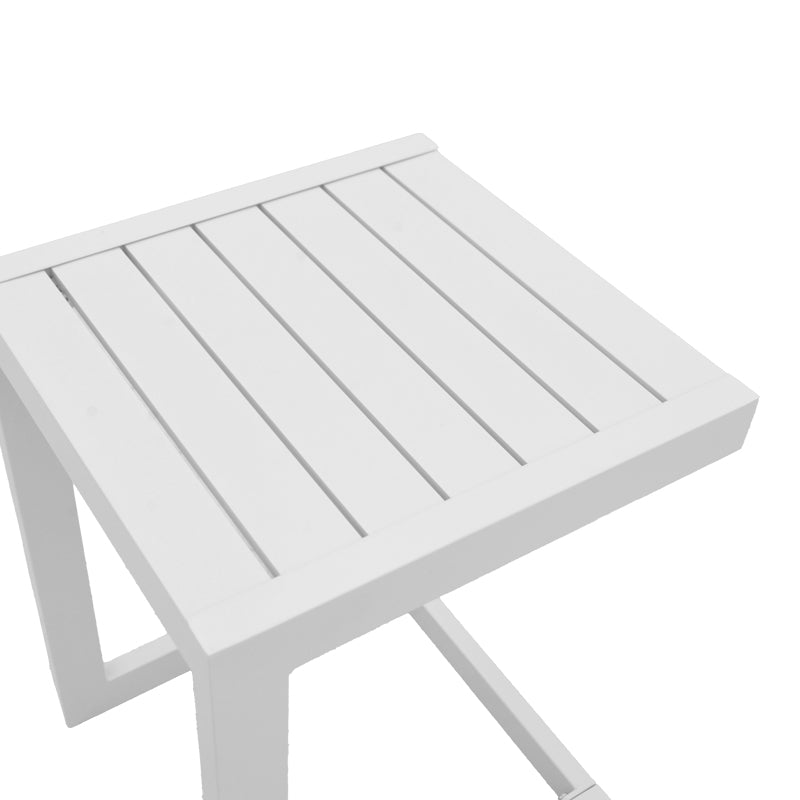 Τραπεζι Aether  αλουμίνιο σε λευκή απόχρωση 37.5x36.5x53εκ - Pakobazaar