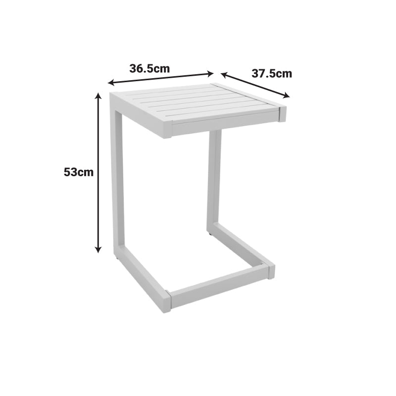 Τραπεζι Aether  αλουμίνιο σε λευκή απόχρωση 37.5x36.5x53εκ - Pakobazaar