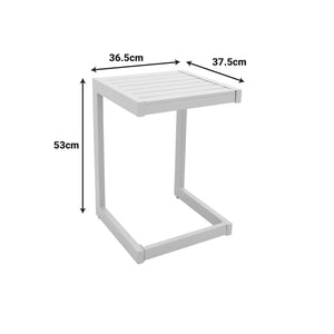 Τραπεζι Aether  αλουμίνιο σε λευκή απόχρωση 37.5x36.5x53εκ - Pakobazaar