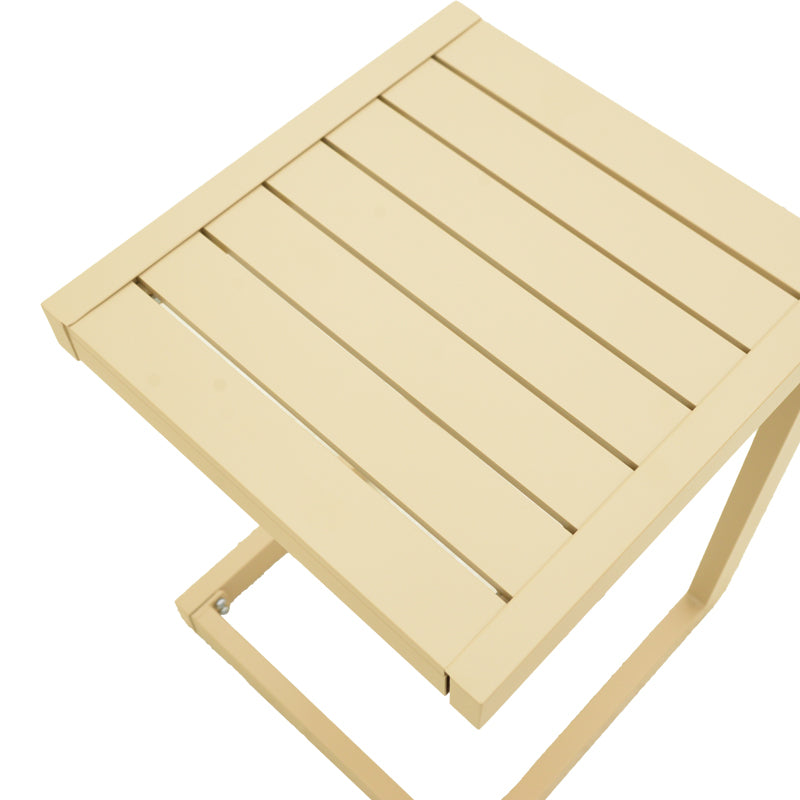 Τραπεζι Aether  αλουμίνιο σε cappuccino απόχρωση 37.5x36.5x53εκ - Pakobazaar