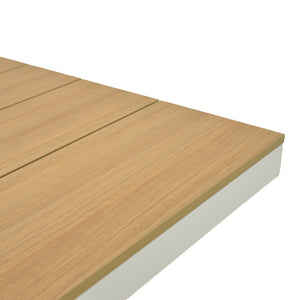 Τραπέζι Thorio  plywood σε φυσική -αλουμινίο σε λευκή απόχρωση 160x90x75εκ - Pakobazaar
