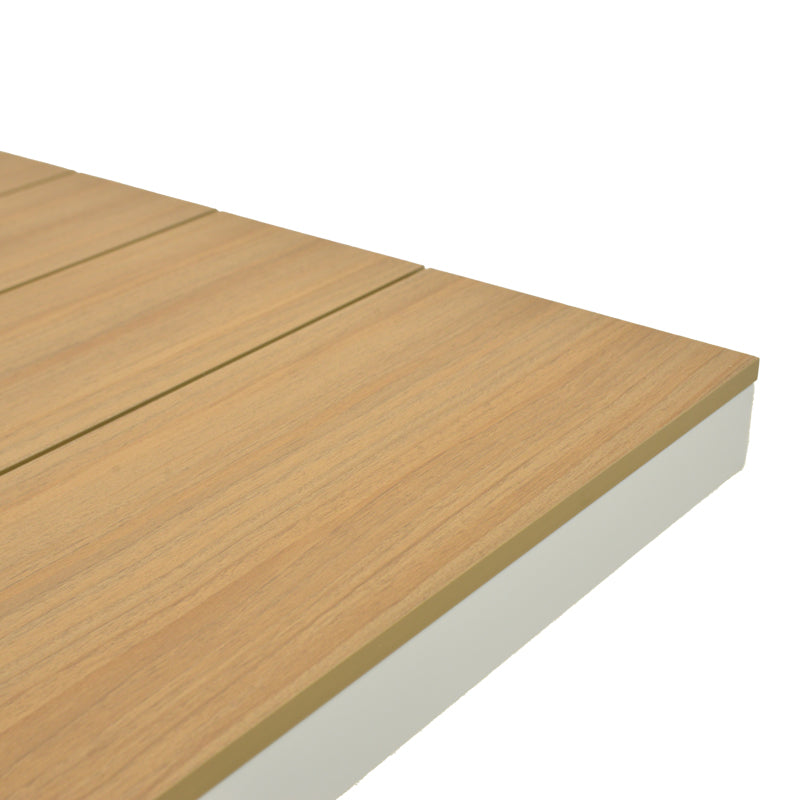 Τραπέζι Thorio  plywood σε φυσική -αλουμινίο σε λευκή απόχρωση 160x90x75εκ - Pakobazaar