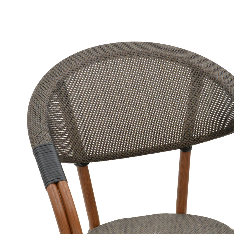 Πολυθρόνα Isaia  καρυδί αλουμίνιο-textilene μαύρο 57x57x83εκ - Image 7