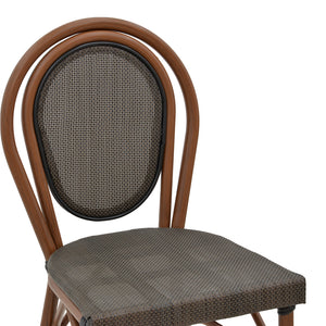 Σκαμπό μπαρ Dezyan  καρυδί αλουμίνιο-γκρι textilene 41.5x53.5x116εκ - Pakobazaar
