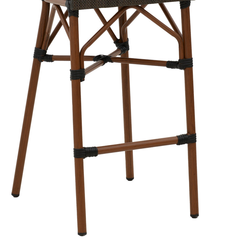 Σκαμπό μπαρ Dezyan  καρυδί αλουμίνιο-γκρι textilene 41.5x53.5x116εκ - Pakobazaar