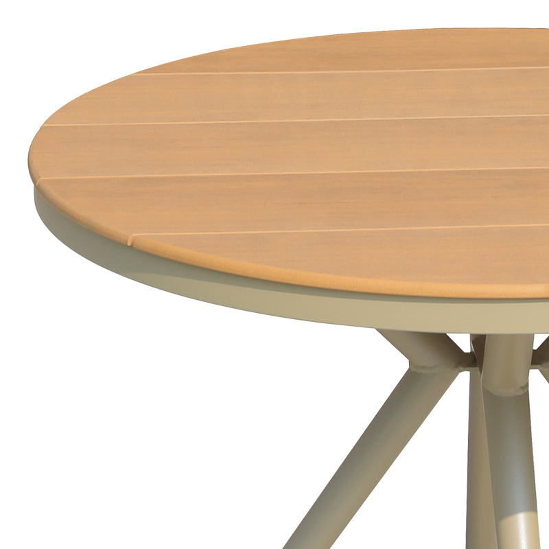 Τραπέζι Hilly  plywood και αλουμίνιο σε σαμπανιζέ απόχρωση Φ100x75εκ - Image 2