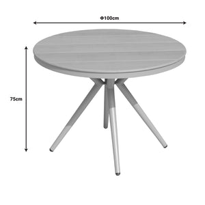 Τραπέζι Hilly  plywood και αλουμίνιο σε σαμπανιζέ απόχρωση Φ100x75εκ - Image 4