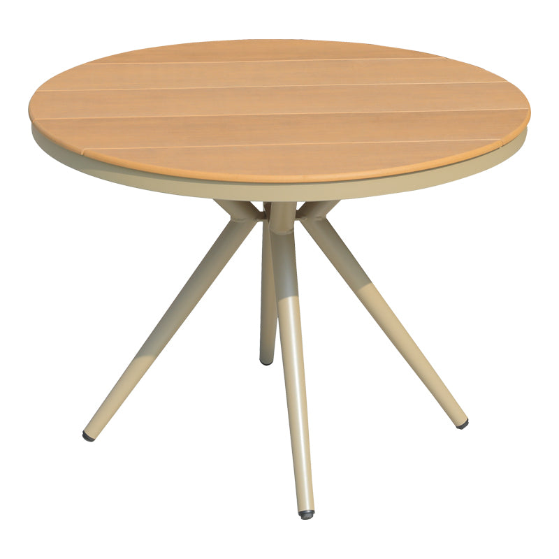 Τραπέζι Hilly  plywood και αλουμίνιο σε σαμπανιζέ απόχρωση Φ100x75εκ - Image 1