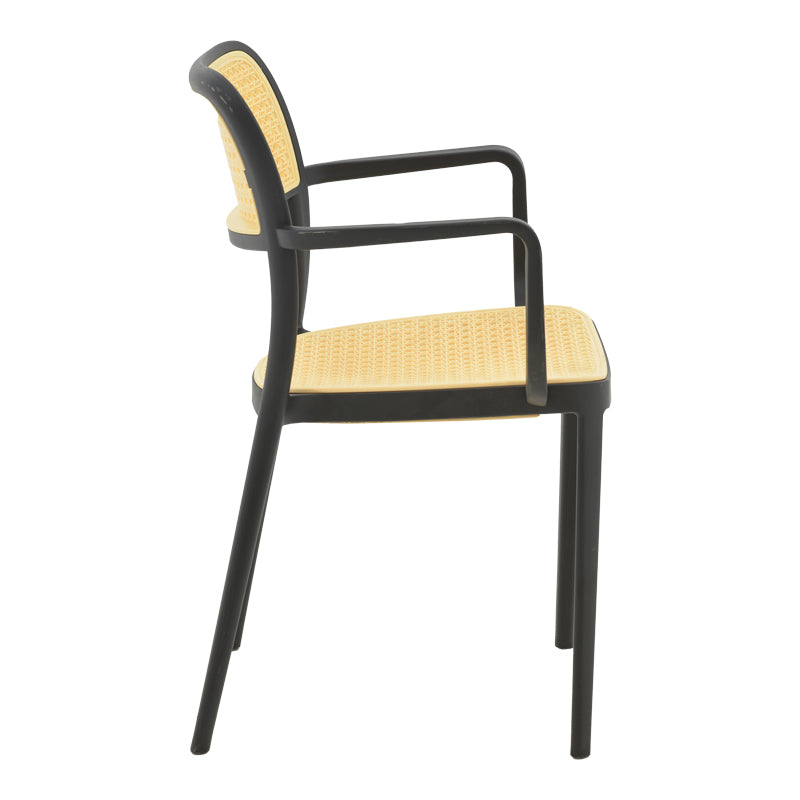 Πολυθρόνα Westley  pp φυσικό-μαύρο 58x47x81εκ - Pakobazaar