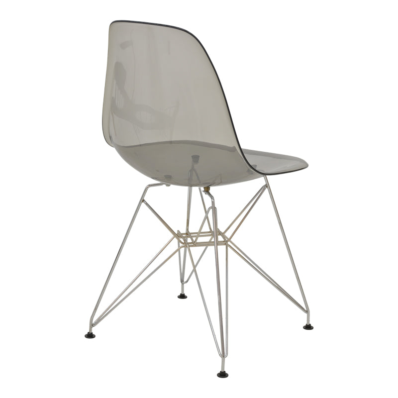 Καρέκλα Adelle  PP διάφανο γκρι-inox πόδι 46x55x81εκ - Image 2