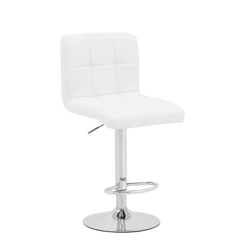 Σκαμπό μπαρ Remina  πτυσσόμενο λευκό pu-βάση χρωμίου 44x44x112εκ - Image 3