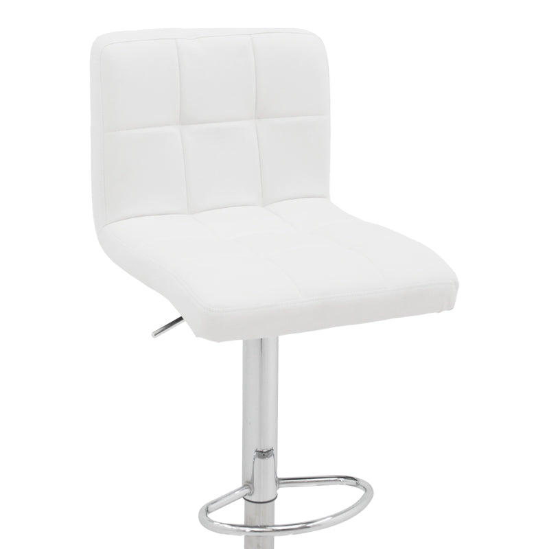 Σκαμπό μπαρ Remina  πτυσσόμενο λευκό pu-βάση χρωμίου 44x44x112εκ - Image 7