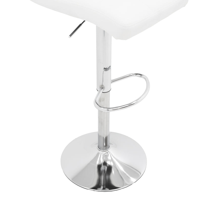 Σκαμπό μπαρ Remina  πτυσσόμενο λευκό pu-βάση χρωμίου 44x44x112εκ - Image 8