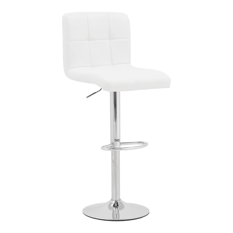 Σκαμπό μπαρ Remina  πτυσσόμενο λευκό pu-βάση χρωμίου 44x44x112εκ - Image 1