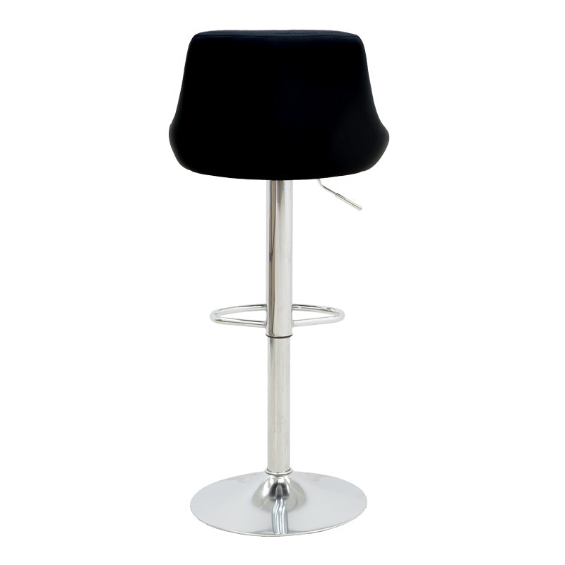 Σκαμπό μπαρ Boronez  πτυσσόμενο μαύρο pu-βάση χρωμίου 47x49x112εκ - Pakobazaar