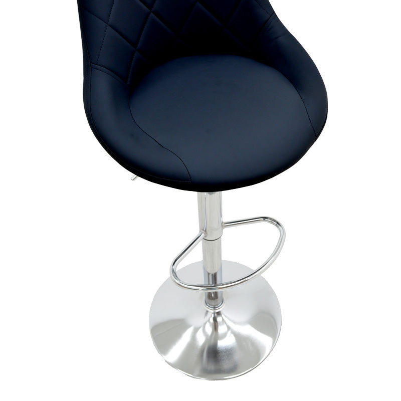 Σκαμπό μπαρ Boronez  πτυσσόμενο μαύρο pu-βάση χρωμίου 47x49x112εκ - Pakobazaar