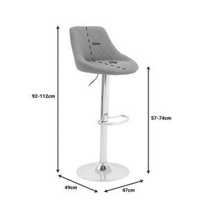 Σκαμπό μπαρ Boronez  πτυσσόμενο γκρι pu-βάση χρωμίου 47x49x112εκ - Image 9