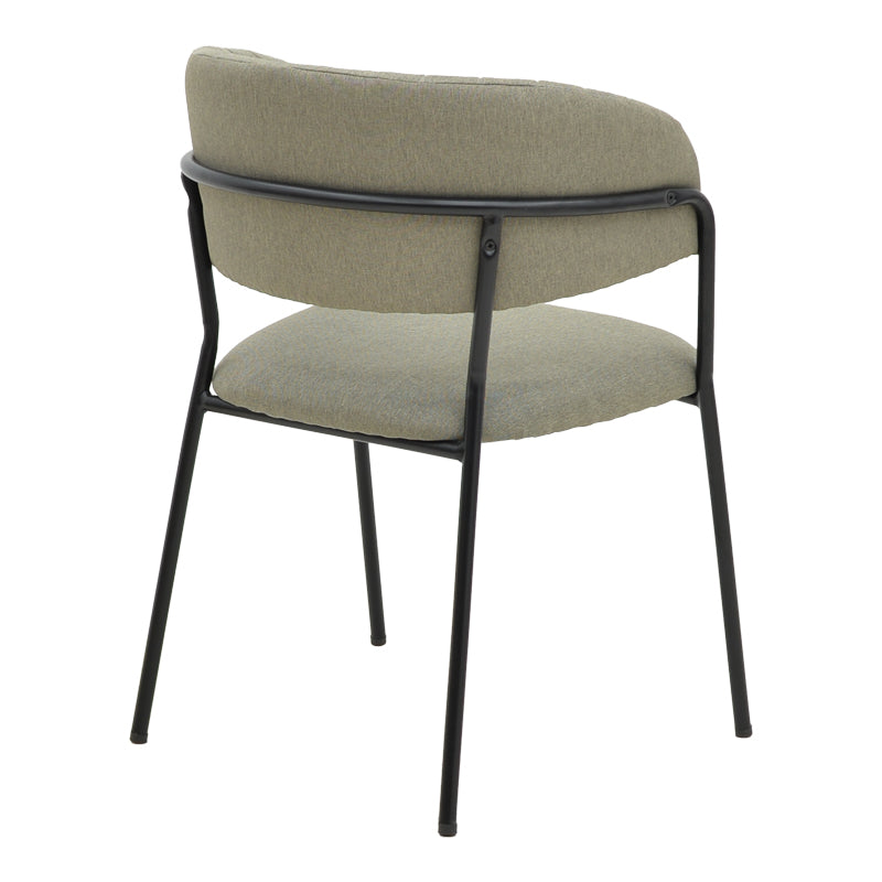 Καρέκλα Morel  γκρι ύφασμα-πόδι μαύρο μέταλλο 55x55x76εκ - Image 2