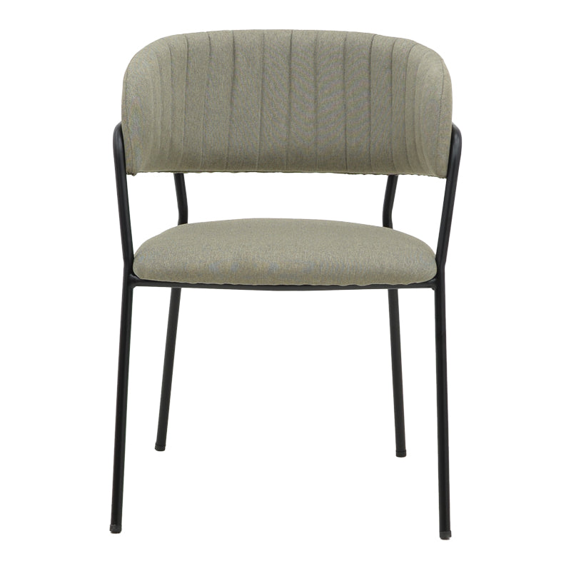 Καρέκλα Morel  γκρι ύφασμα-πόδι μαύρο μέταλλο 55x55x76εκ - Image 4