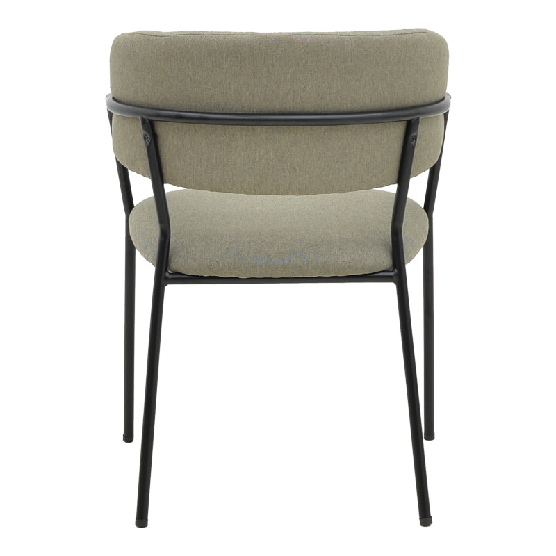 Καρέκλα Morel  γκρι ύφασμα-πόδι μαύρο μέταλλο 55x55x76εκ - Image 5